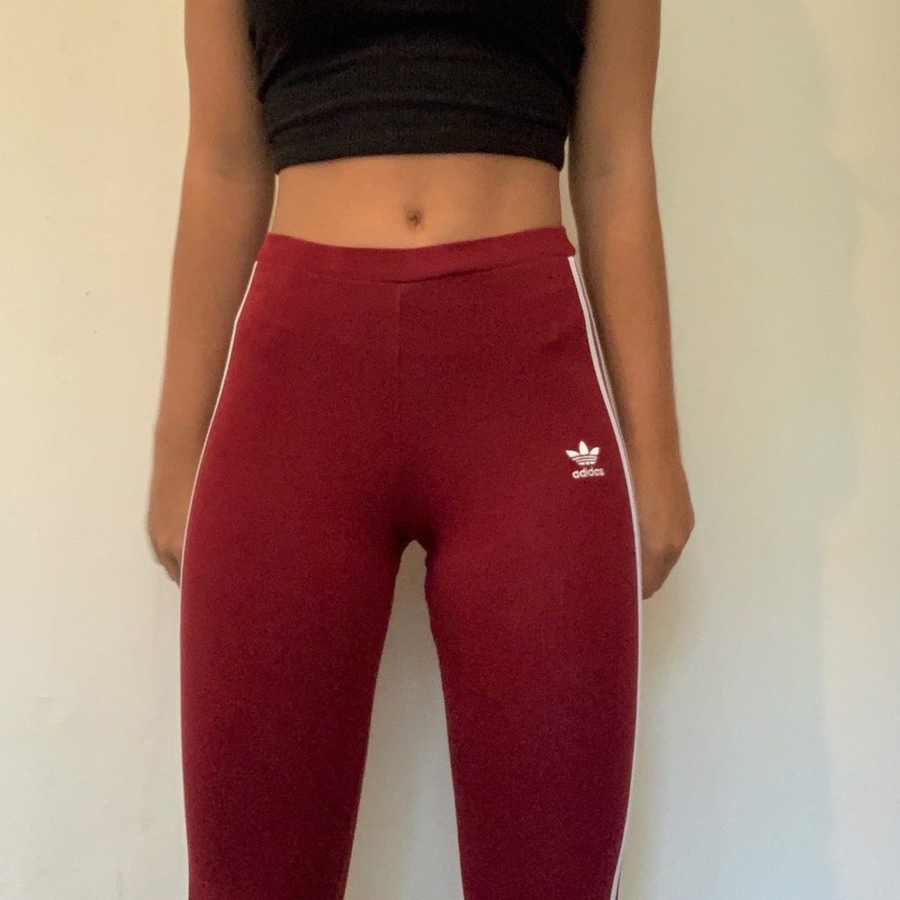 RED ADIDAS LEGGINGS